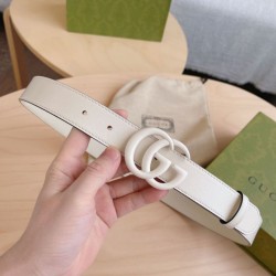 Replica Cintura Gucci GG Marmont sottile 3cm 414516 Bianco