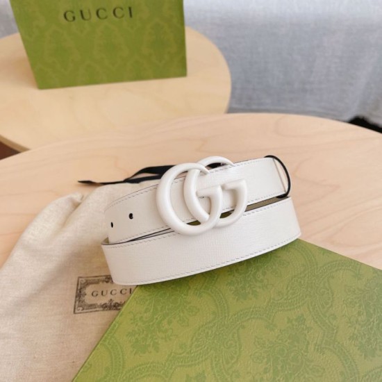 Replica Cintura Gucci GG Marmont sottile 3cm 414516 Bianco