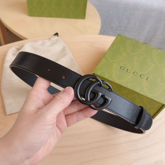 Replica Cintura Gucci GG Marmont sottile 3cm 414516 Nero