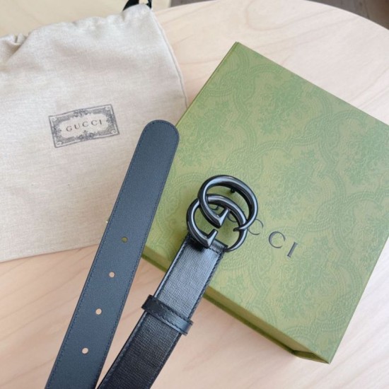 Replica Cintura Gucci GG Marmont sottile 3cm 414516 Nero