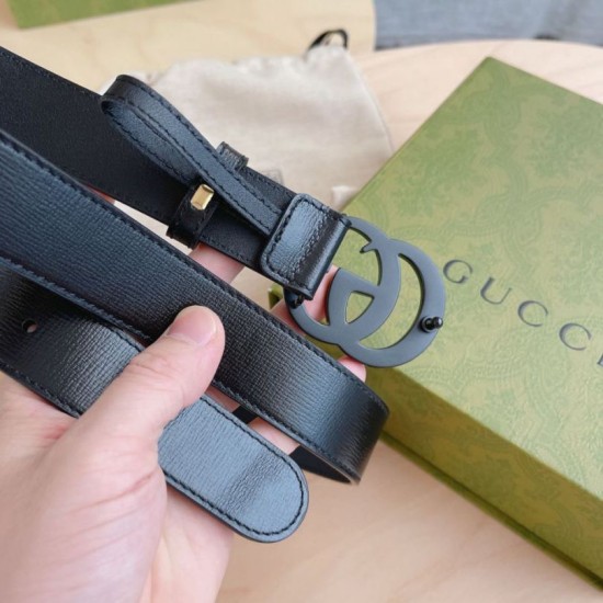 Replica Cintura Gucci GG Marmont sottile 3cm 414516 Nero