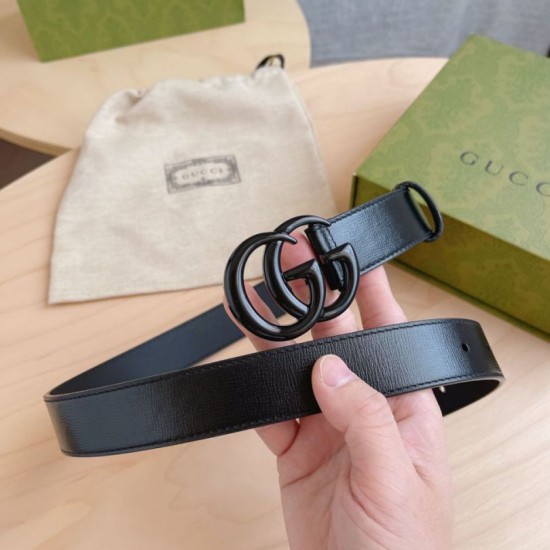 Replica Cintura Gucci GG Marmont sottile 3cm 414516 Nero