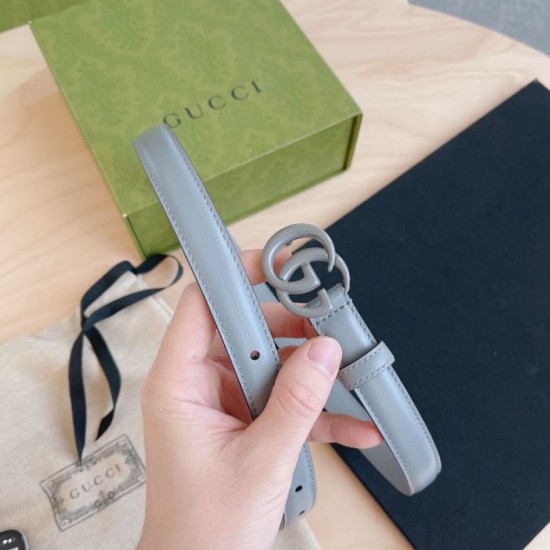 Replica Cintura Gucci GG Marmont sottile 2cm 414516 Grigio