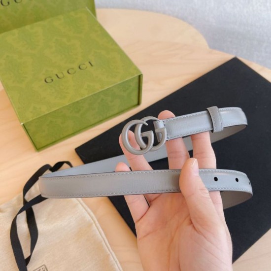 Replica Cintura Gucci GG Marmont sottile 2cm 414516 Grigio