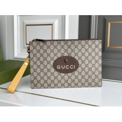 Replica Pochette Gucci Neo Vintage GG Supreme 473956 Marrone