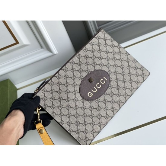 Replica Pochette Gucci Neo Vintage GG Supreme 473956 Marrone