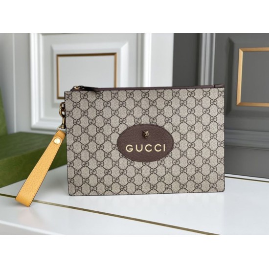 Replica Pochette Gucci Neo Vintage GG Supreme 473956 Marrone