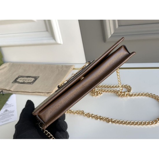 Replica Portafoglio Gucci Horsebit 1955 con catena 621892 Caffè