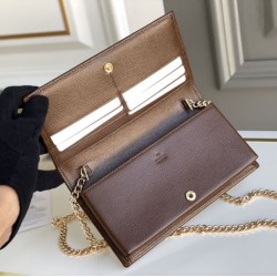 Replica Portafoglio Gucci Horsebit 1955 con catena 621892 Caffè