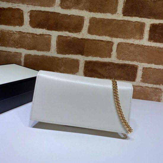 Replica Portafoglio Gucci Horsebit 1955 con catena 621892 Bianco