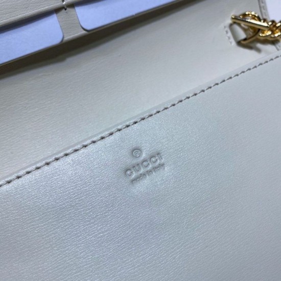 Replica Portafoglio Gucci Horsebit 1955 con catena 621892 Bianco