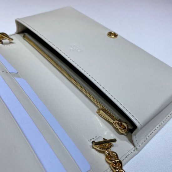 Replica Portafoglio Gucci Horsebit 1955 con catena 621892 Bianco