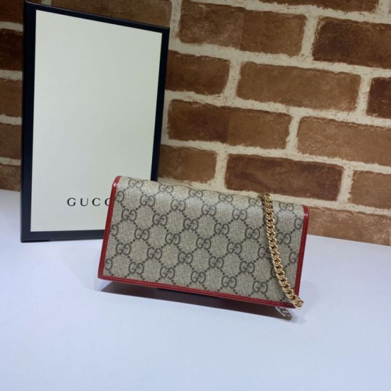 Replica Portafoglio Gucci Horsebit 1955 con catena 621892 Rosso