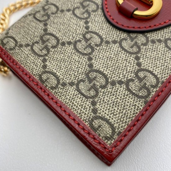 Replica Portafoglio Gucci Horsebit 1955 con catena 621892 Rosso