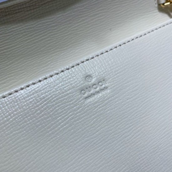 Replica Portafoglio Gucci Horsebit 1955 con catena 621892 Marrone / Bianco