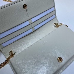 Replica Portafoglio Gucci Horsebit 1955 con catena 621892 Marrone / Bianco