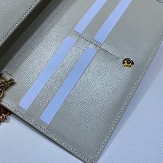 Replica Portafoglio Gucci Horsebit 1955 con catena 621892 Marrone / Bianco