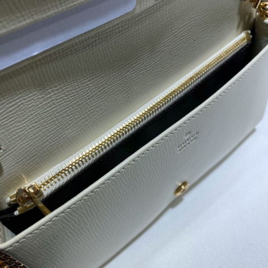 Replica Portafoglio Gucci Horsebit 1955 con catena 621892 Marrone / Bianco