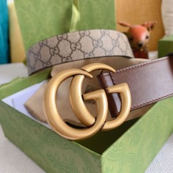 Replica Cintura Gucci GG con fibbia Doppia G 625839 Marrone