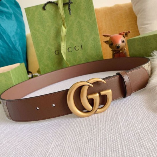 Replica Cintura Gucci GG con fibbia Doppia G 625839 Marrone