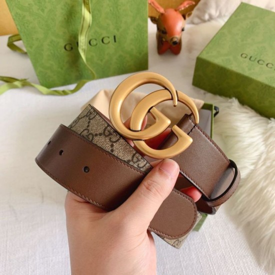 Replica Cintura Gucci GG con fibbia Doppia G 625839 Marrone