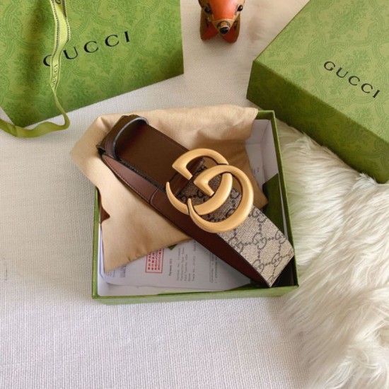 Replica Cintura Gucci GG con fibbia Doppia G 625839 Marrone