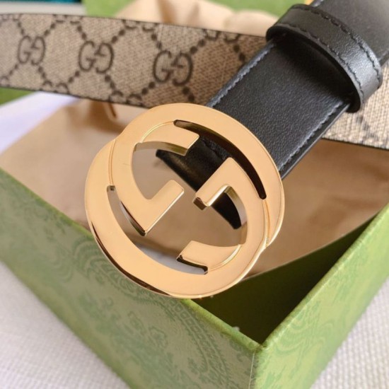 Replica Cintura Gucci GG con fibbia Doppia G 625839 Nera
