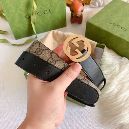 Replica Cintura Gucci GG con fibbia Doppia G 625839 Nera