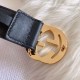 Replica Cintura Gucci GG con fibbia Doppia G 625839 Nera