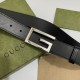 Replica Gucci Cintura reversibile con fibbia G Square 626974 Nero Argento