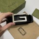 Replica Gucci Cintura reversibile con fibbia G Square 626974 Nero Argento