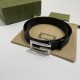 Replica Gucci Cintura reversibile con fibbia G Square 626974 Nero Argento
