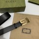 Replica Gucci Cintura reversibile con fibbia G Square 626974 Black Gold