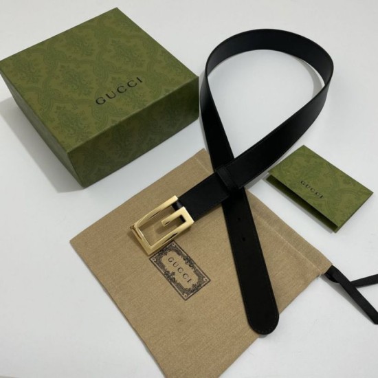 Replica Gucci Cintura reversibile con fibbia G Square 626974 Black Gold