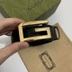 Replica Gucci Cintura reversibile con fibbia G Square 626974 Black Gold