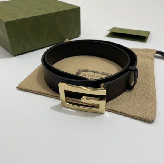 Replica Gucci Cintura reversibile con fibbia G Square 626974 Black Gold