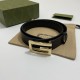 Replica Gucci Cintura reversibile con fibbia G Square 626974 Black Gold