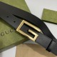 Replica Gucci Cintura reversibile con fibbia G Square 626974 Black Gold