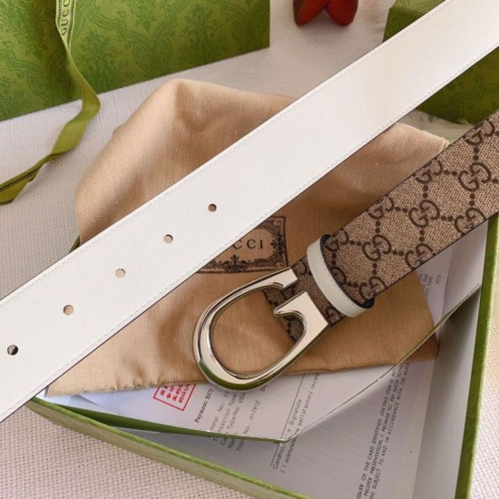 Replica Cintura reversibile Gucci GG Marmont 655566 Marrone
