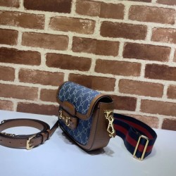 Replica Gucci Horsebit 1955 Mini Borsa 658574 Blu
