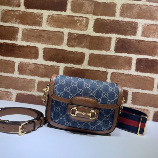 Replica Gucci Horsebit 1955 Mini Borsa 658574 Blu