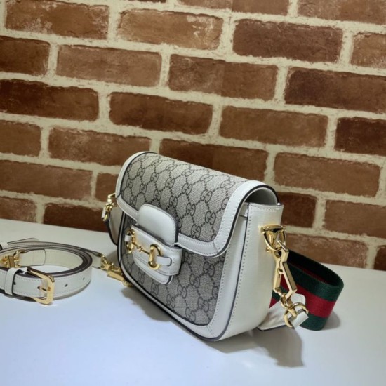 Replica Gucci Horsebit 1955 Mini Borsa 658574 Bianco