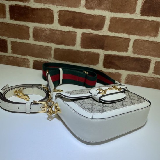 Replica Gucci Horsebit 1955 Mini Borsa 658574 Bianco