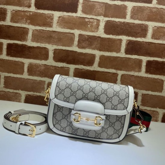 Replica Gucci Horsebit 1955 Mini Borsa 658574 Bianco