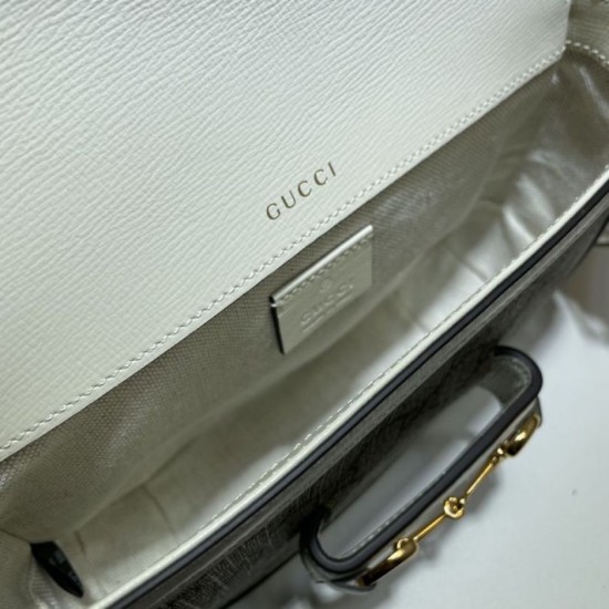 Replica Gucci Horsebit 1955 Mini Borsa 658574 Bianco