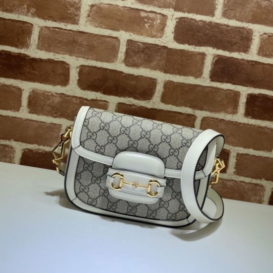 Replica Gucci Horsebit 1955 Mini Borsa 658574 Bianco