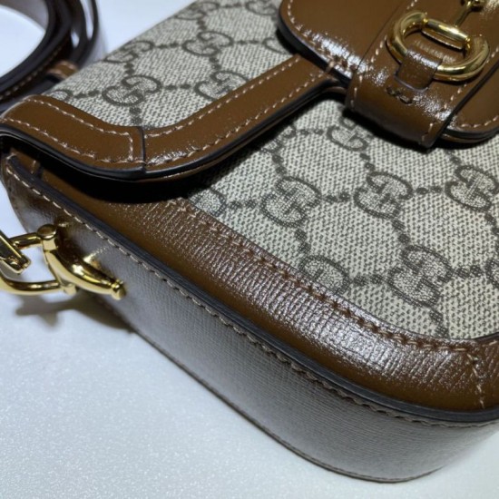 Replica Gucci Horsebit 1955 Mini Borsa 658574 Marrone