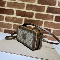 Replica Gucci Borsa Mini con Interlocking G 671674 Marrone
