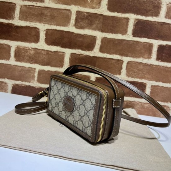 Replica Gucci Borsa Mini con Interlocking G 671674 Marrone