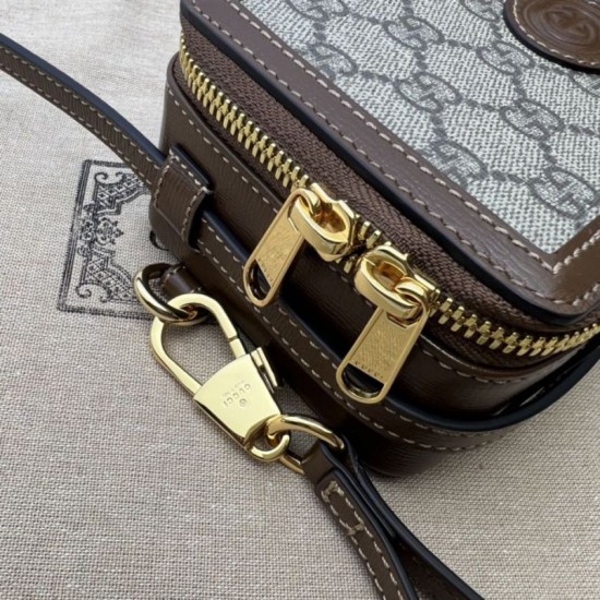 Replica Gucci Borsa Mini con Interlocking G 671674 Marrone